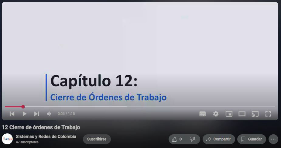 Cierre de órdenes de Trabajo