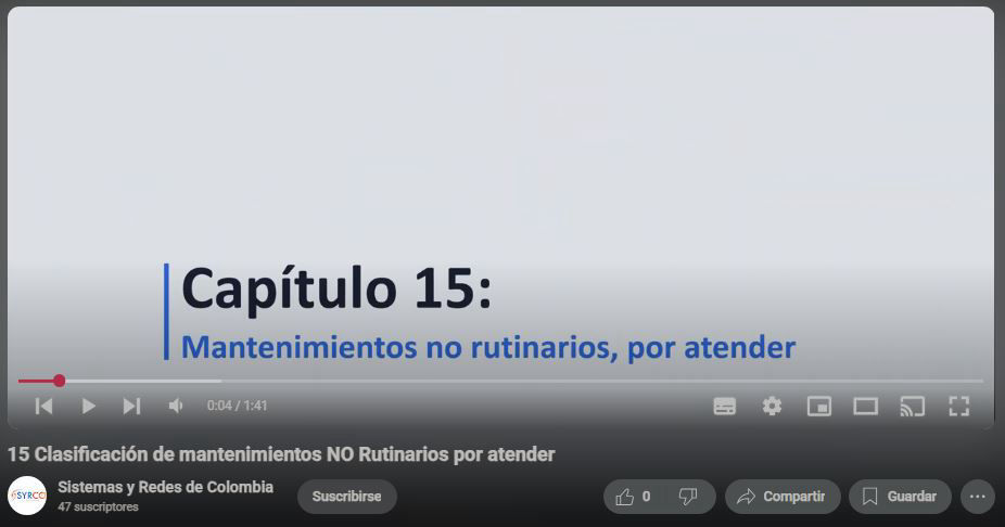Clasificación de mantenimientos NO Rutinarios por atender