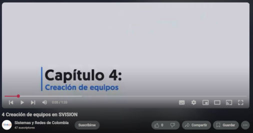4 Creación de equipos en SVISION